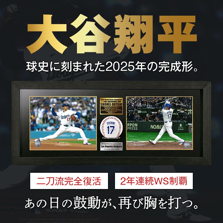 世界限定2025セット 大谷翔平 2025 MVP獲得記念サイン入りボール額装