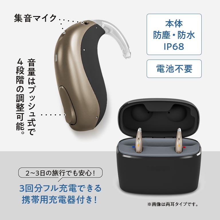 アクトスMNB R AI搭載充電式補聴器 片耳 【通常】｜nihonchokuhan(日本