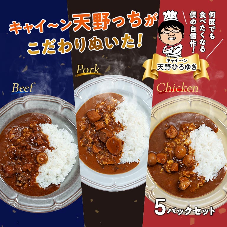 キャイ～ン天野さん監修カレー 5パックセット｜nihonchokuhan(日本直販