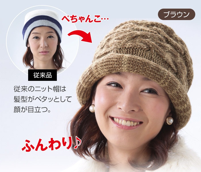 楽天市場 あったか小顔ふんわりニット帽 ニット 帽子 レディース 母の日 敬老の日 ギフト 悠遊ショップ