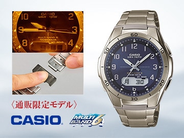 カシオCASIO チタン電波ソーラー腕時計 通販限定モデル WVA-M640TD