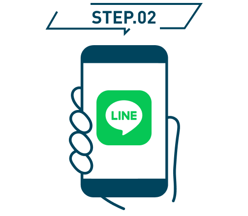STEP 02 LINE認証の画面イメージ