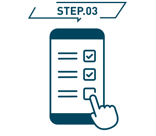 STEP 03 希望企画と必要事項を入力する画面イメージ