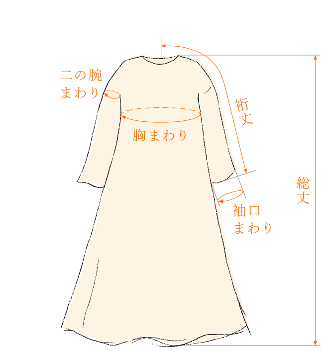 Usaatoオンラインショップ 寸法イラスト
