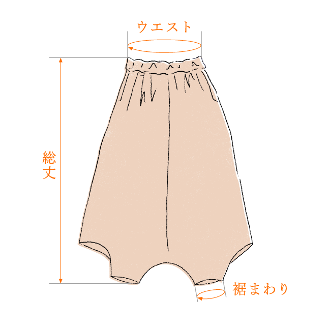 Usaatoオンラインショップ 寸法イラスト