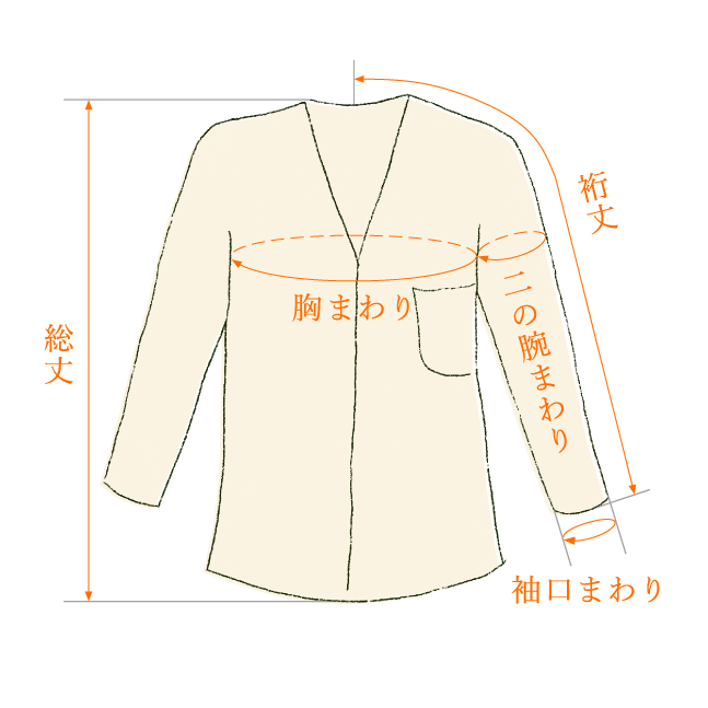 Usaatoオンラインショップ 寸法イラスト