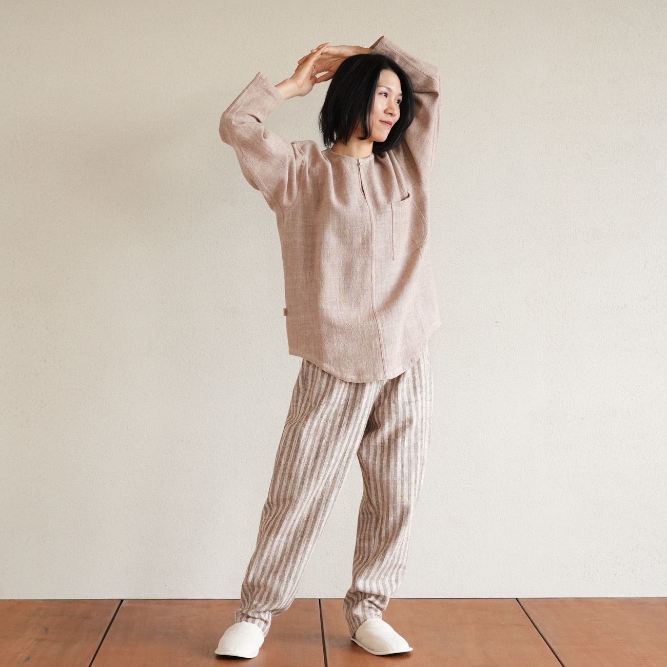 うさと様⭐︎専用　美品　ヤンマ産業　松阪木綿　キュロット ヤンマ産業 会津木綿 タックスカート ＋5cm ひじり縞 TAC-SK-10