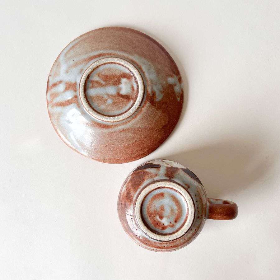 匠魅 窯変コーヒー 赤志野 TAKUMI Kiln-Change Coffee Cup & Saucer