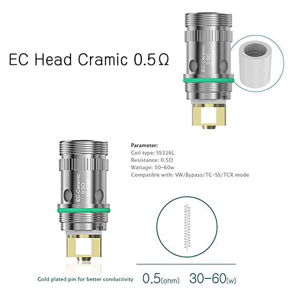 Eleaf EC head 交換コイル アトマイザーヘッド 5個セット