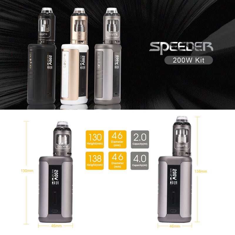 Aspire SPEEDER 200W KIT 電子タバコ スターターキット VTC4バッテリー 2