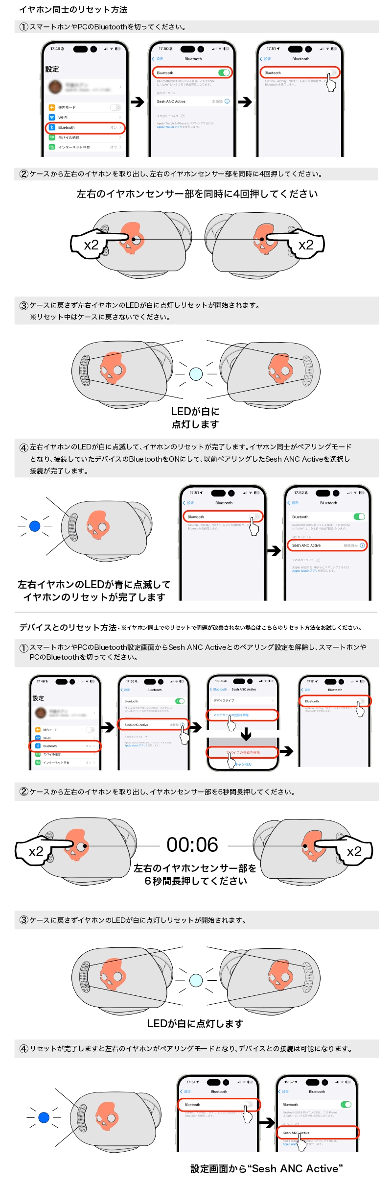 Sesh ANC Activeリセット方法