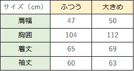 サイズ表