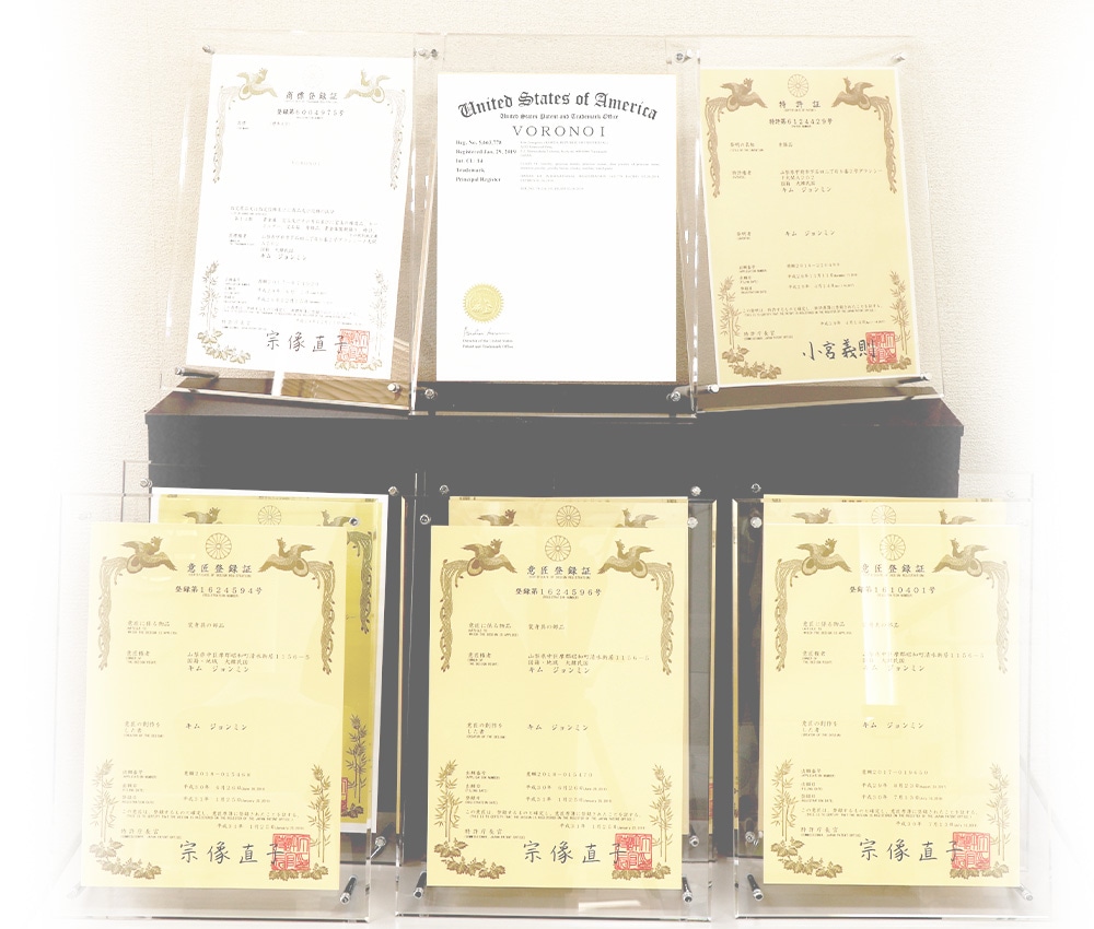 特許関連画像（MINAMO・イヤリング・意匠取得）