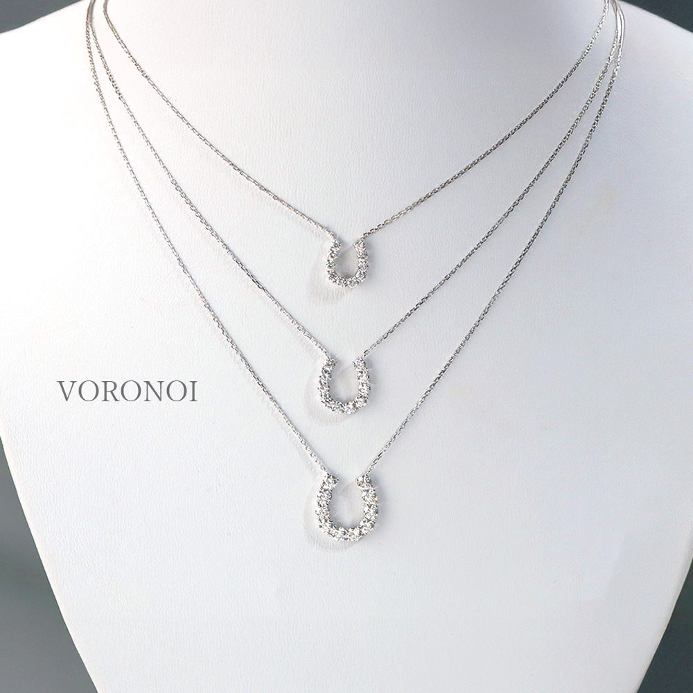 ラボグロウンダイヤモンド 馬蹄ネックレス 0.3ct K18YG/K18WG/Pt950