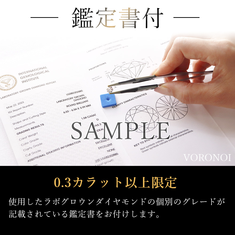 ラボグロウン ダイヤモンド ピアス 0.6ct - tsubomi -｜K18/Pt950