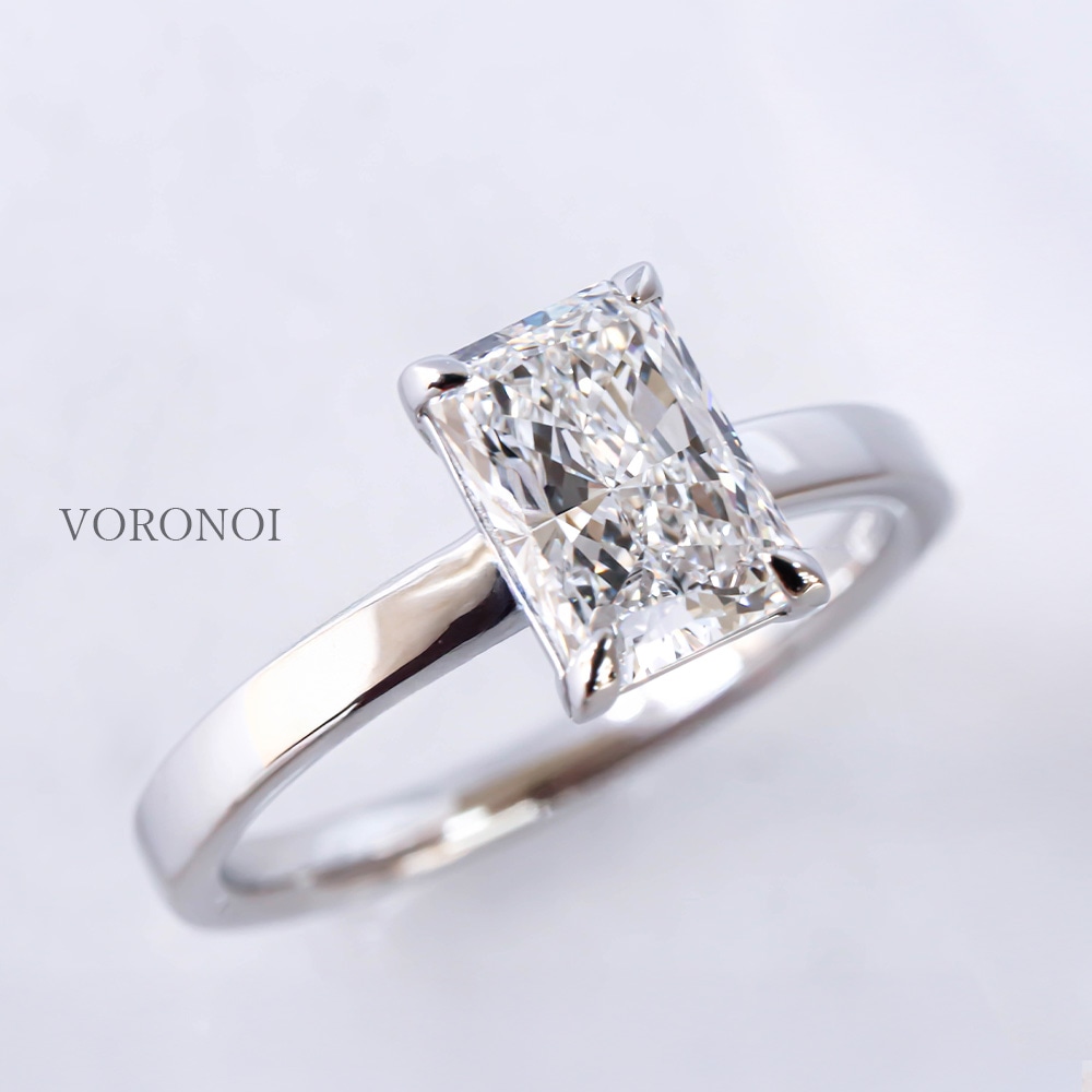 ラディアントカット スクエア ダイヤモンド 1ct リング｜K18YG / Pt950