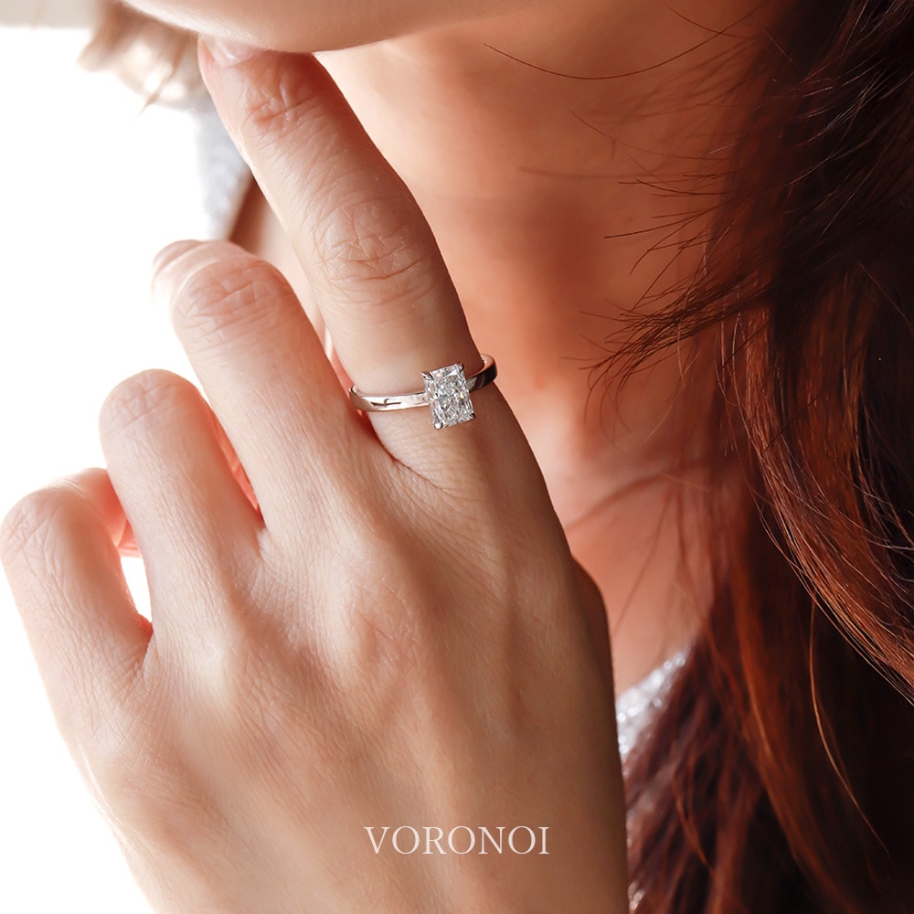 ラディアントカット スクエア ダイヤモンド 1ct リング｜K18YG / Pt950