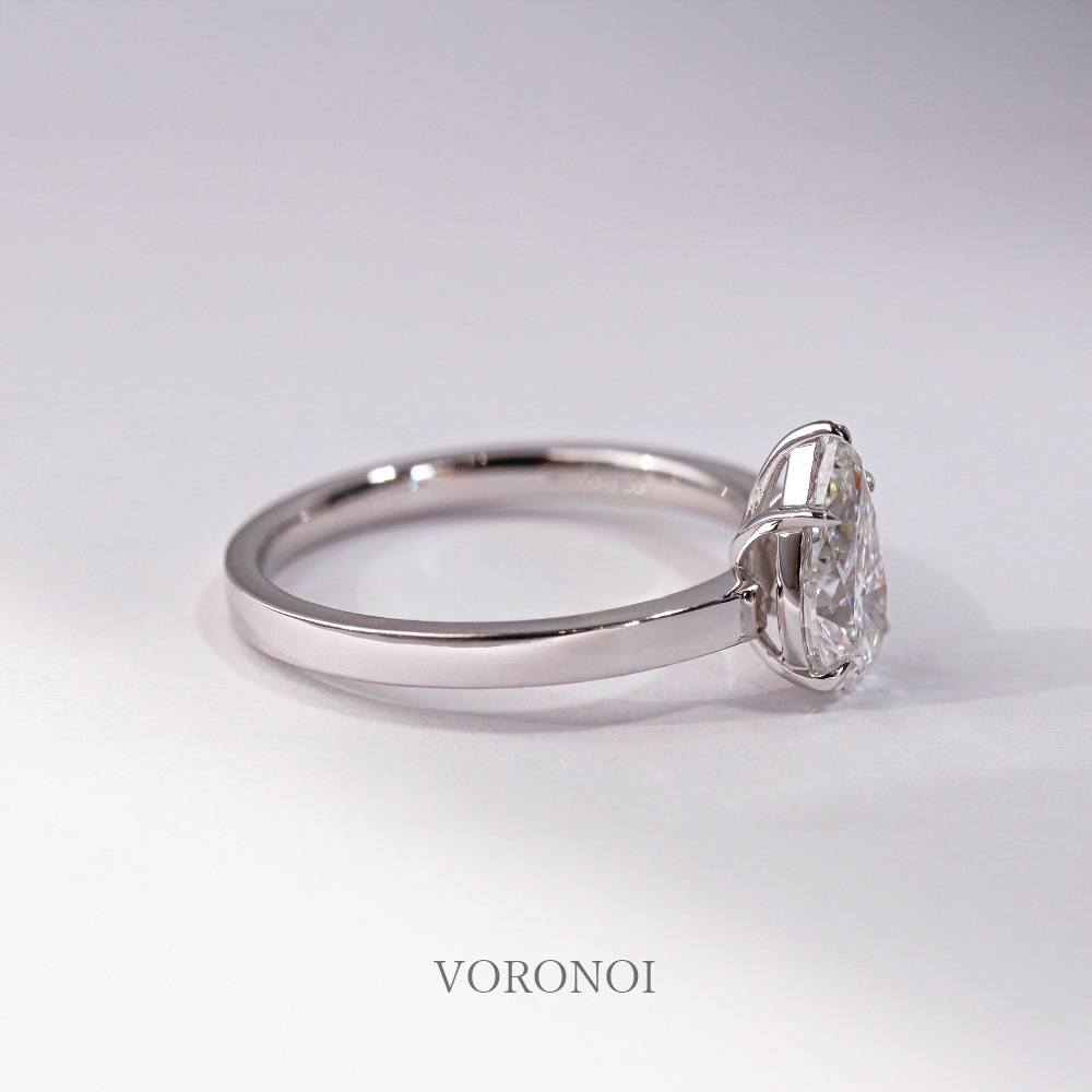 ペアシェイプ ラボグロウン ダイヤモンド リング 1ct｜K18/Pt950