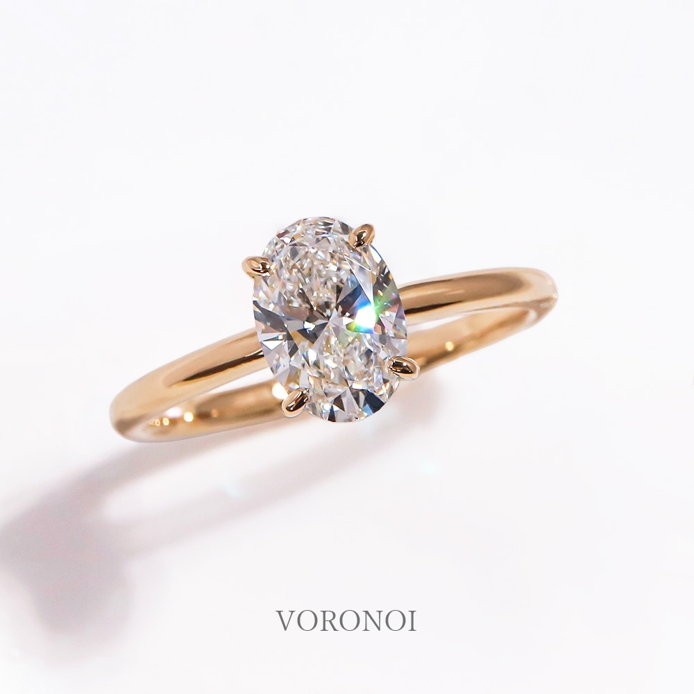 1ct ラボグロウンダイヤモンド リング オーバル｜K18・Pt950｜婚約指輪