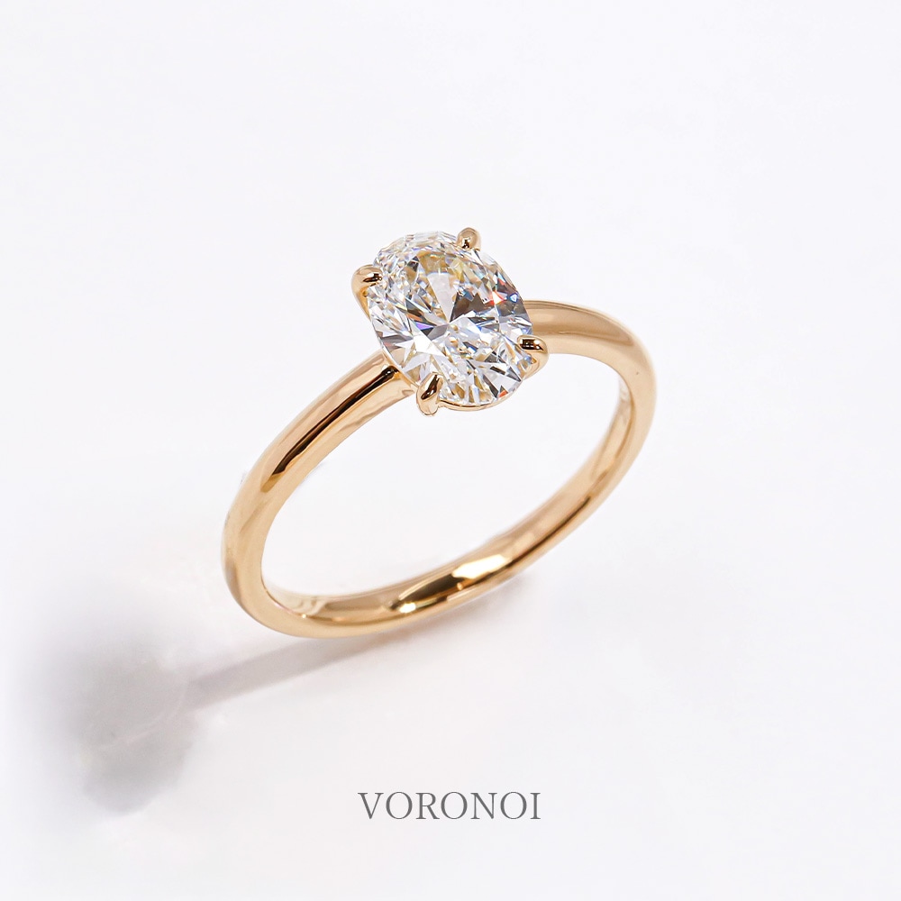 1ct ラボグロウンダイヤモンド リング オーバル｜K18・Pt950｜婚約指輪