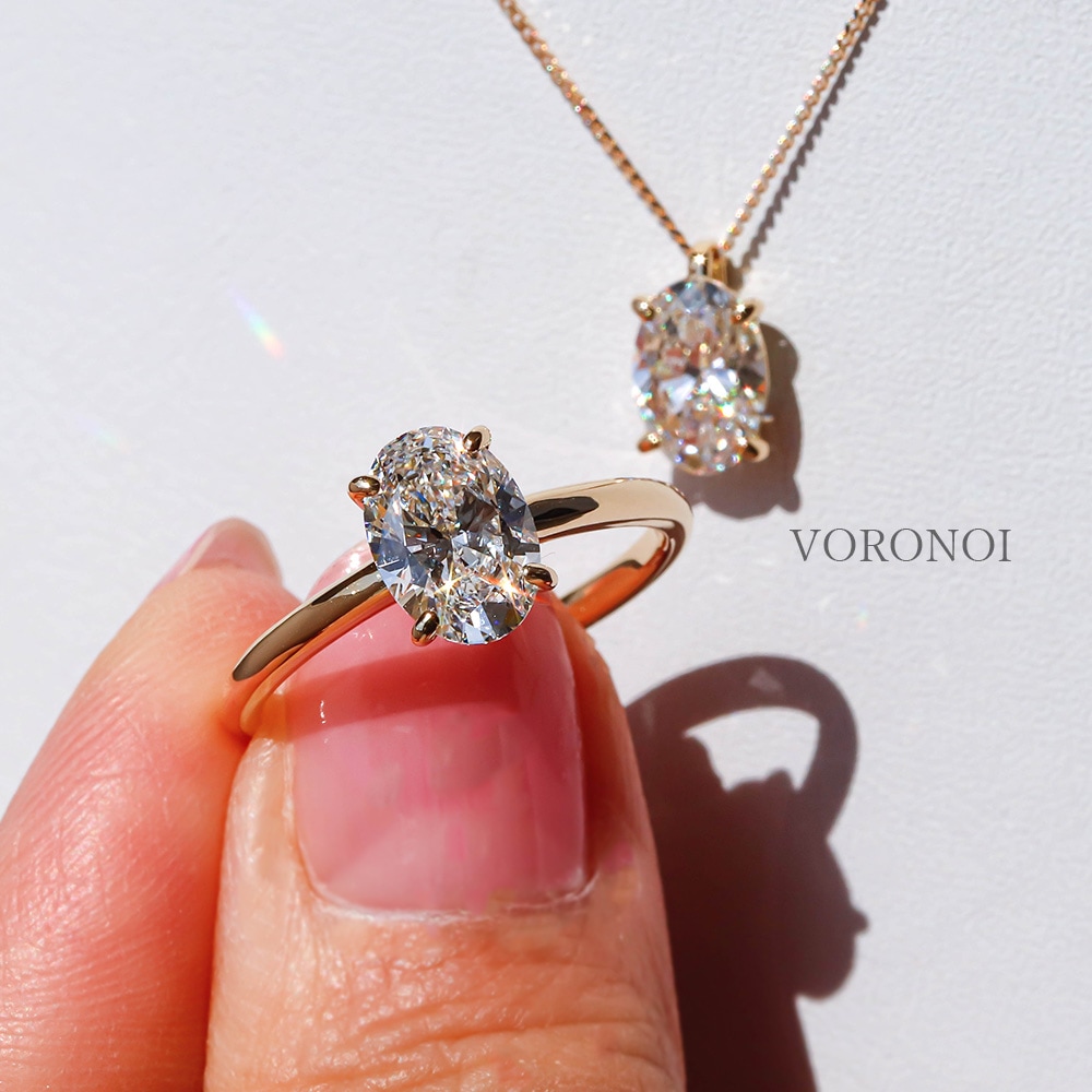 1ct ラボグロウンダイヤモンド リング オーバル｜K18・Pt950｜婚約指輪