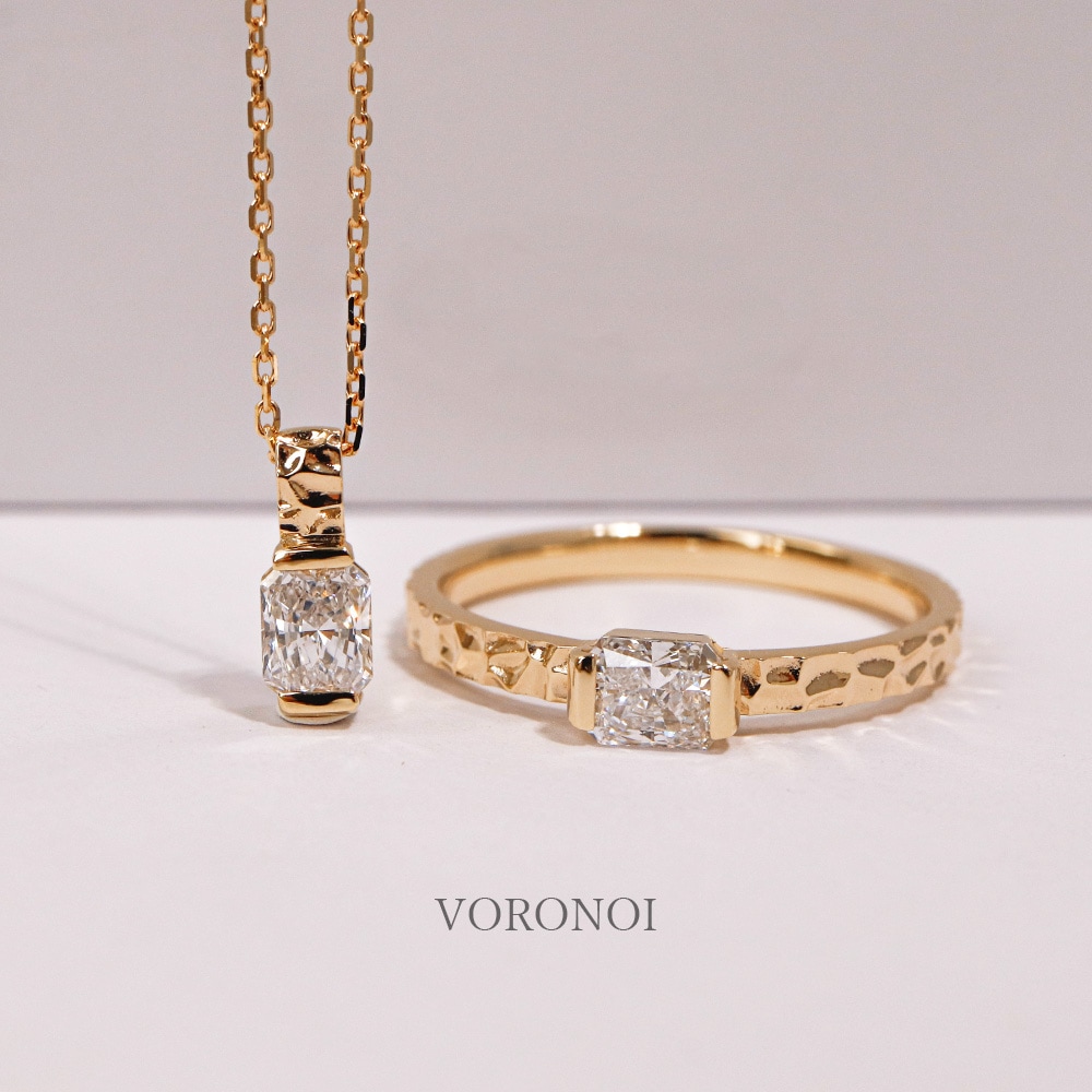 0.25ct ラボグロウンダイヤモンド ネックレス ラディアントカット｜K18