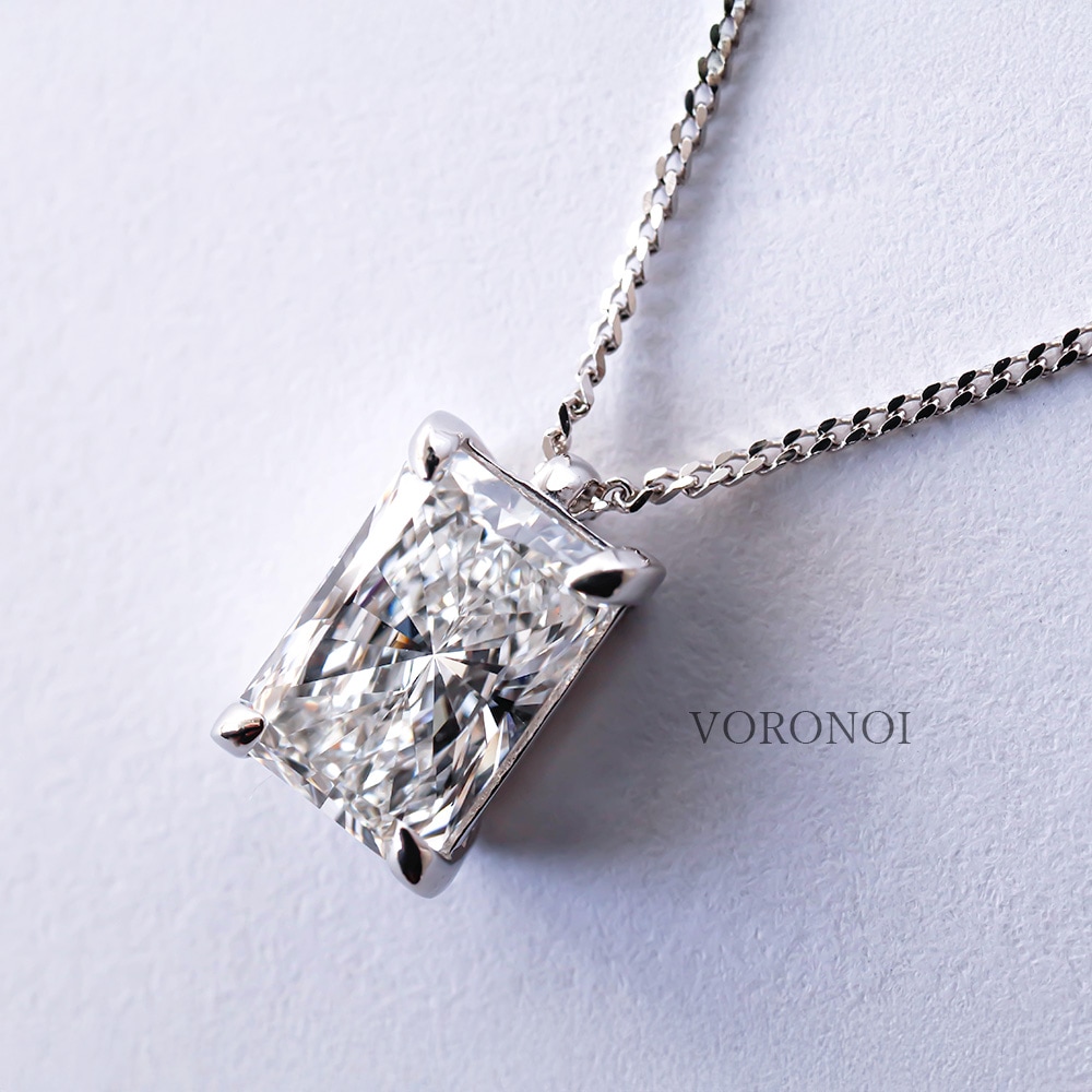 ラディアントカット スクエア ダイヤモンド 1ct ネックレス｜K18YG