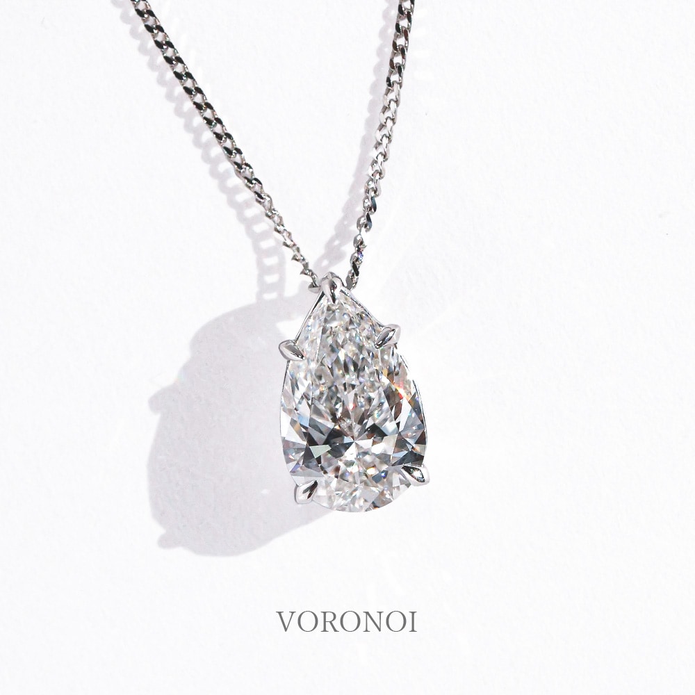 ペアシェイプ ラボグロウン ダイヤモンド ネックレス 1ct｜K18/PT950