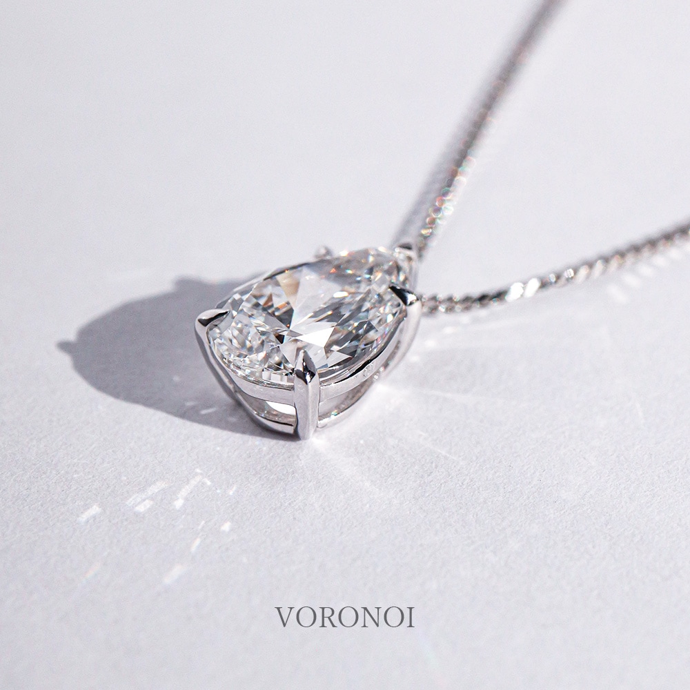 ペアシェイプ ラボグロウン ダイヤモンド ネックレス 1ct｜K18/PT950