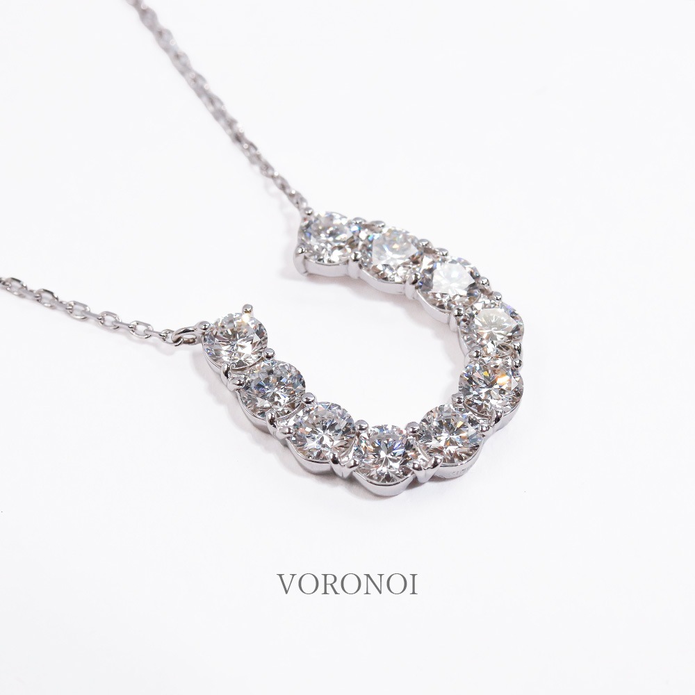 ラボグロウンダイヤモンド 馬蹄ネックレス 1ct K18YG/K18WG/Pt950｜10