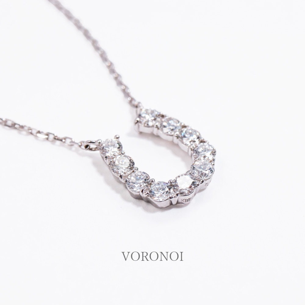 ラボグロウンダイヤモンド 馬蹄ネックレス 0.3ct K18YG/K18WG/Pt950