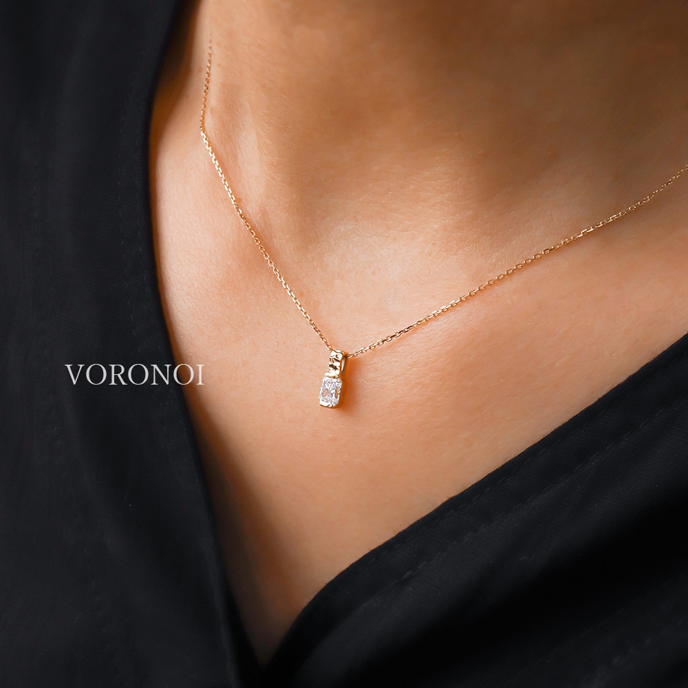 0.25ct ラボグロウンダイヤモンド ネックレス ラディアントカット｜K18