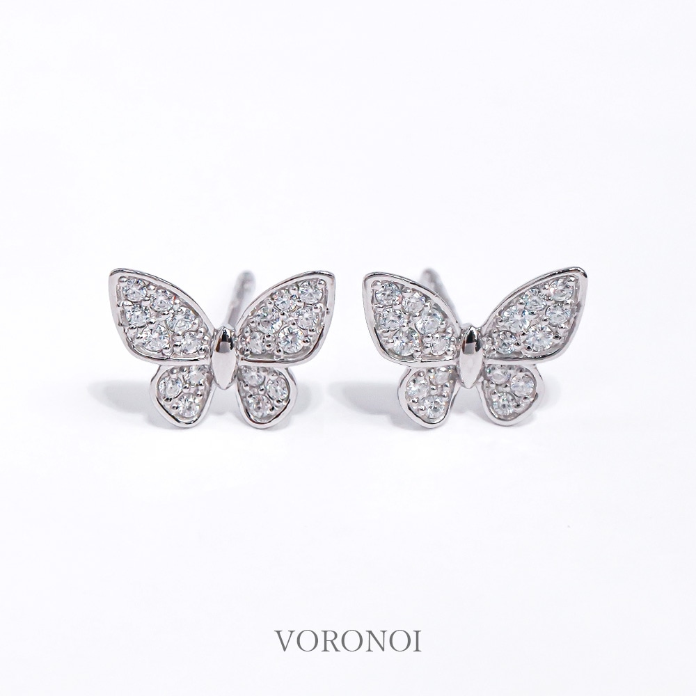 蝶々ダイヤモンドパヴェピアス