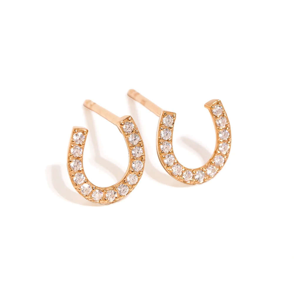馬蹄ピアス K18・Pt950 ダイヤモンド計0.16ct｜VORONOI