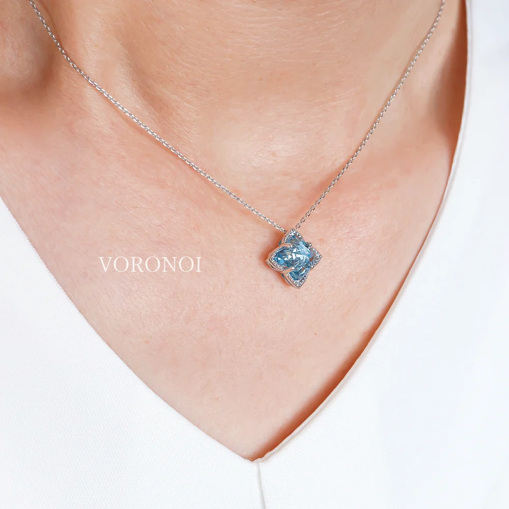 霧中島　　K18 サファイア1.96ct ダイヤ0.55ct リボン MINAMO Water Lily 天然カラーストーンネックレス K18 Pt950｜リリー