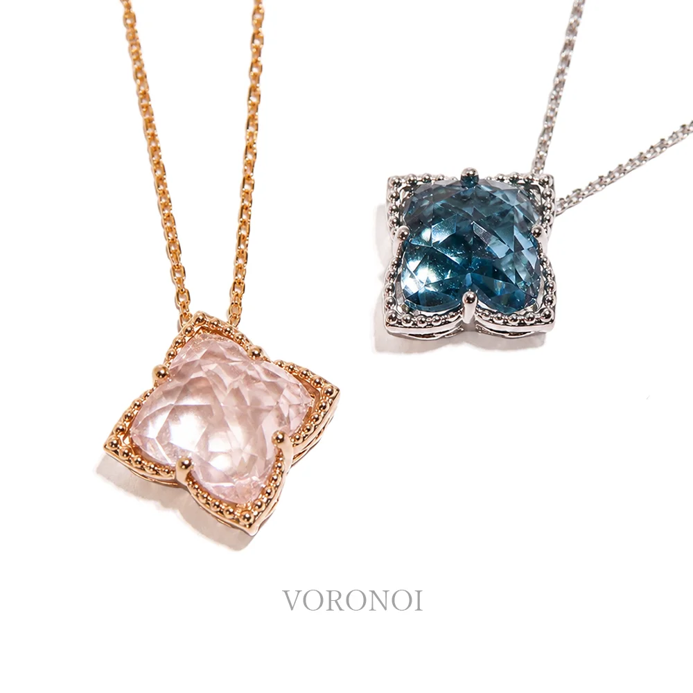 MINAMO Water Lily 天然カラーストーンネックレス K18 Pt950｜リリー