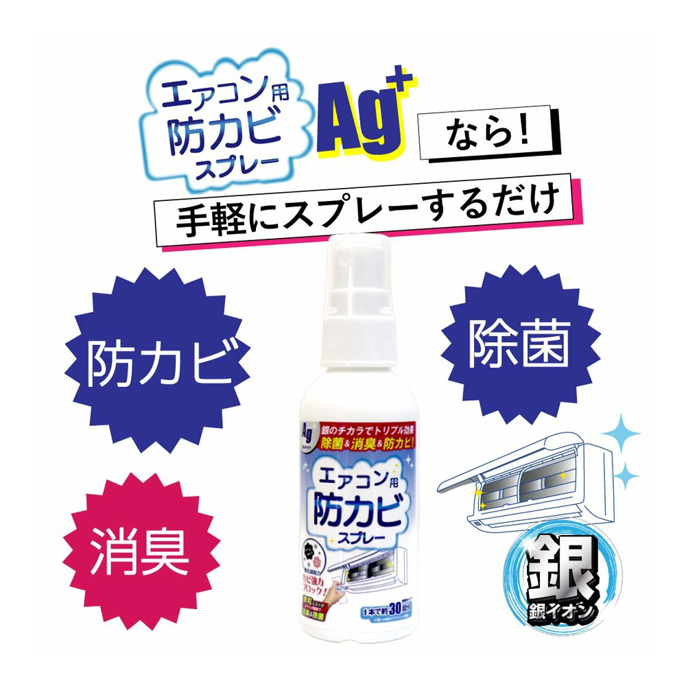 エアコン 掃除 スプレー エアコン用防 カビスプレーAg 60mL×2本セット