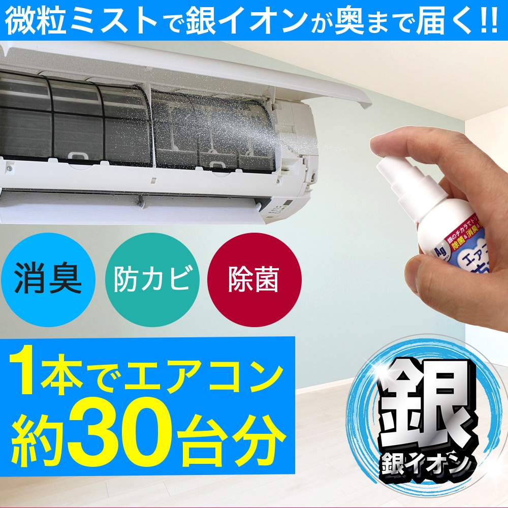 エアコン 掃除 スプレー エアコン用防カビスプレーAg 60mL×3本セット 銀イオン配合 エアコンクリーニング エアコン洗浄 除菌 消臭 防カビ剤  防カビスプレー｜ お得に買えるドラッグストア わごんせるの通販