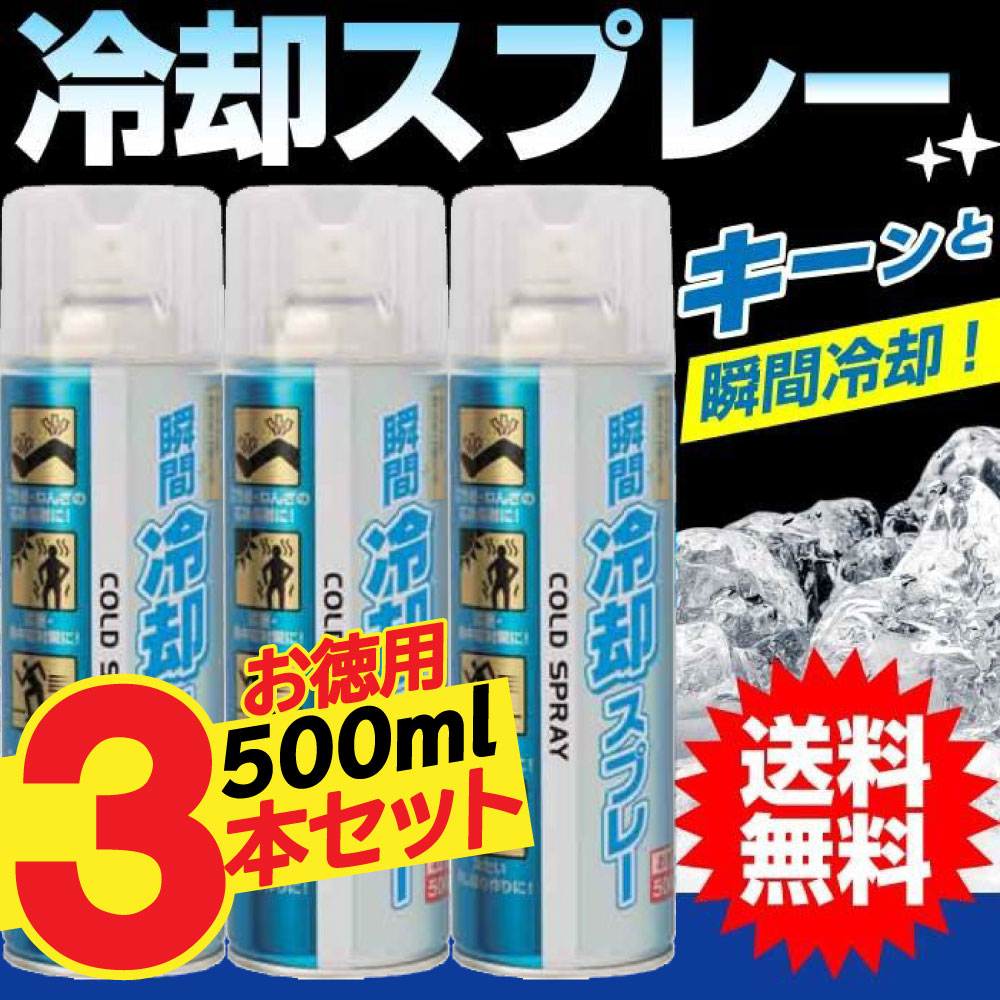 冷却スプレー コールドスプレー 熱中症対策 瞬間冷却 冷却グッズ お徳用 500ml 3本セット