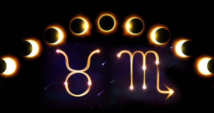 金運2大サインで起こる最後の日食＆月食 イメージ図