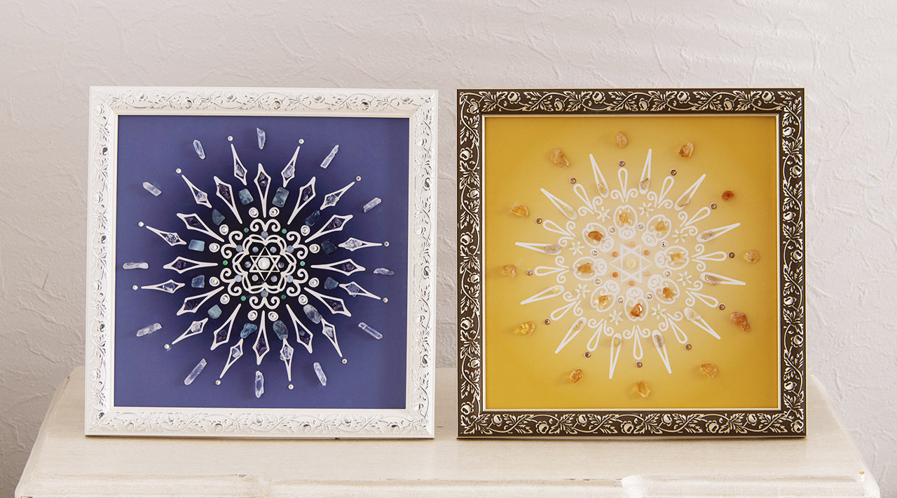 『新月満月の陰陽クリスタルアート』 新月アート＆満月アート 1セット 浄化アートVIP会員様専用アイテム｜K's Selection