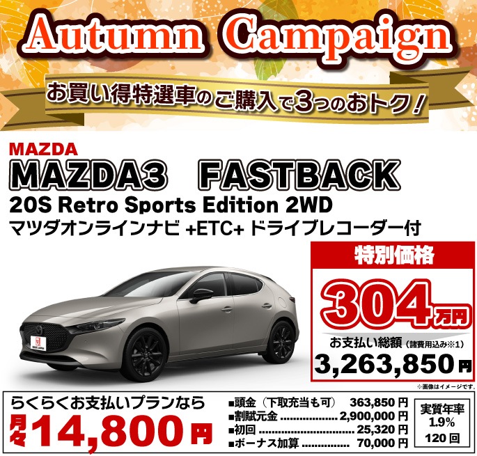 ڡ㤤֡ޥĥMAZDA3FASTBACK20S Retro Sports Edition 2WD