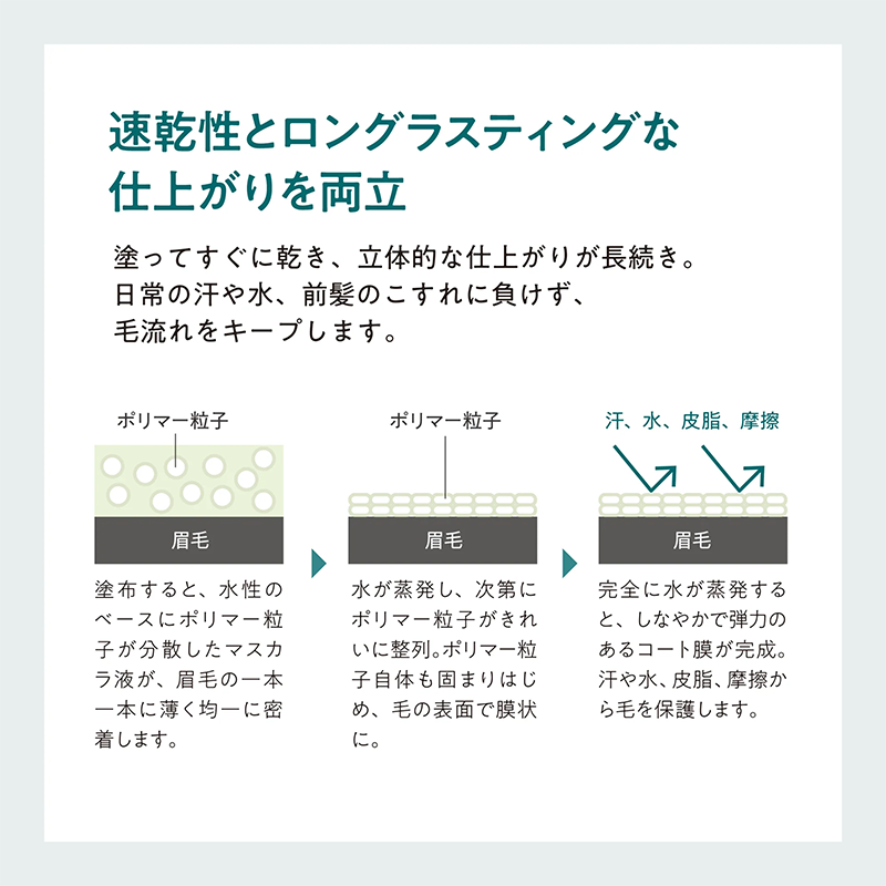 速乾性とロングラスティングな仕上がり