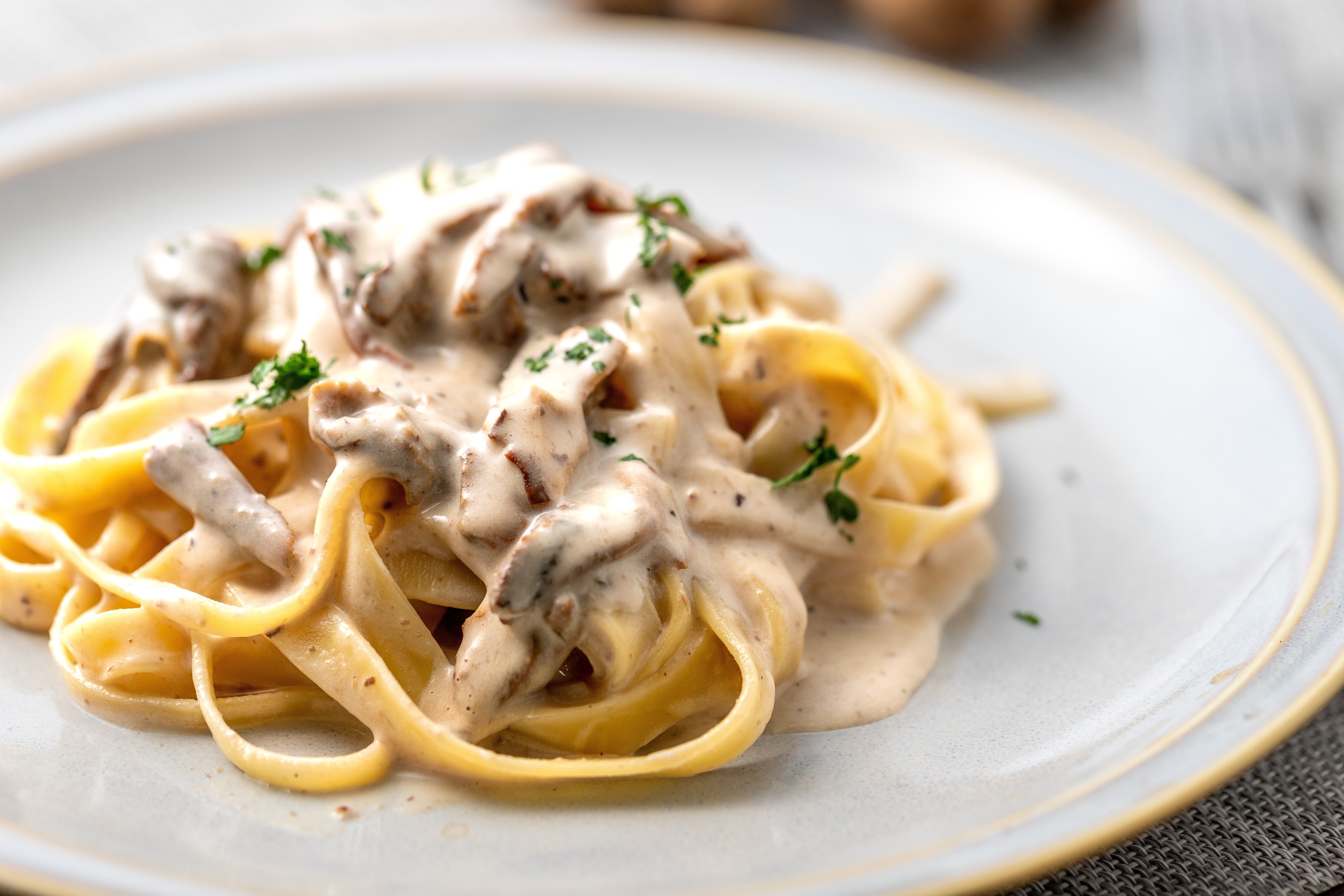 マリアージュ例１：タリアテッレクリームソース