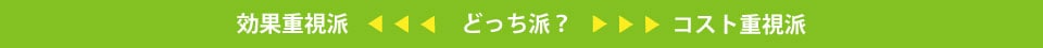 効果重視派？コスト重視派？あなたはどっち