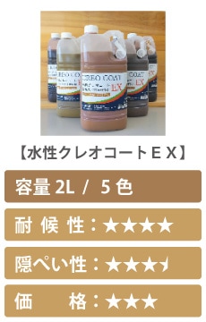屋外木製品保護塗料水性クレオコートEX詳細ページへ