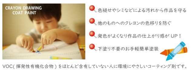 水性クレヨン画保護液の特長