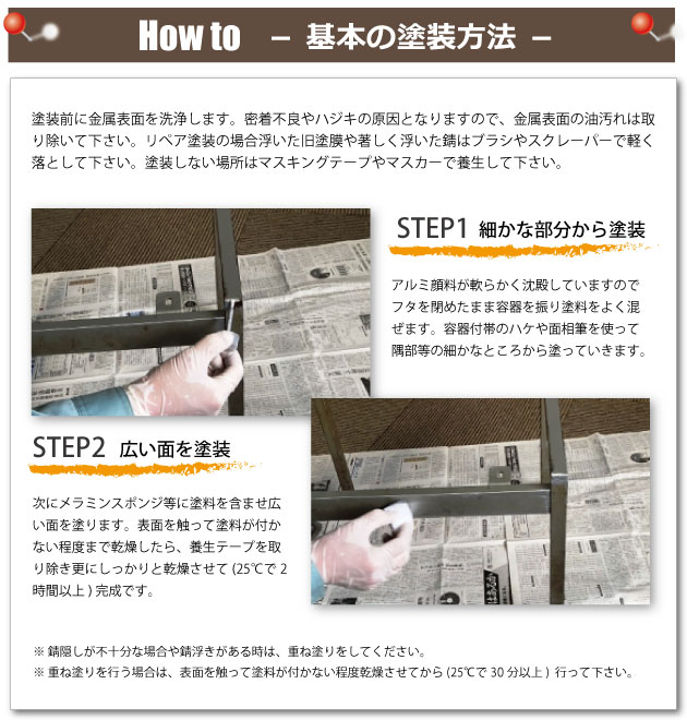 金属用水性塗料「さび消し職人」の基本的な塗装方法