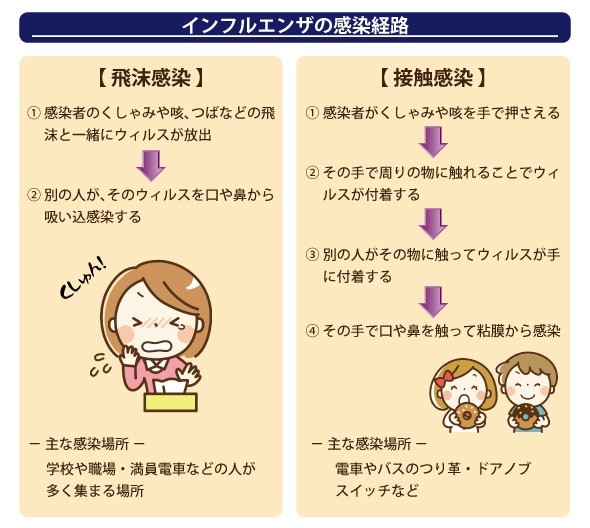 インフルエンザウイルスの感染経路