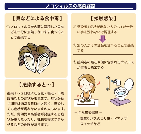 ノロウイルスの感染経路